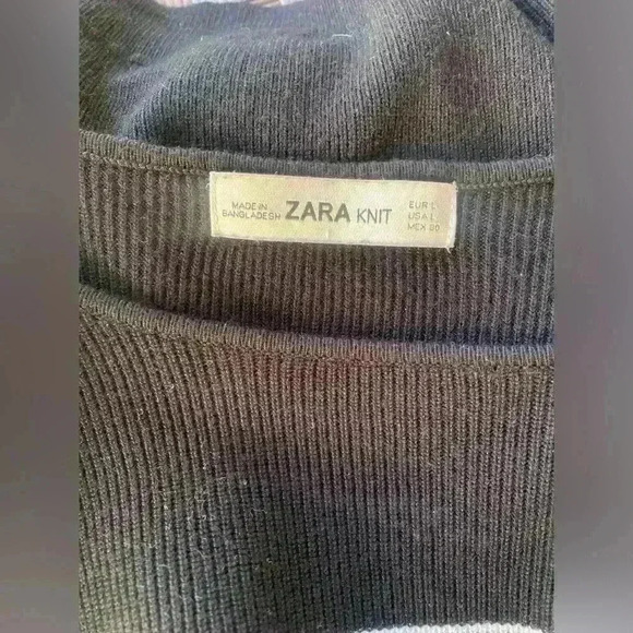 Zara belted crop sweater sz L - Picture 2 of 4